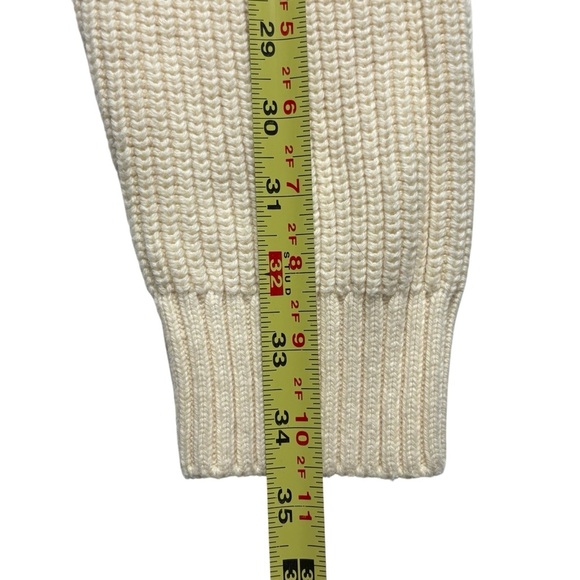 The Kooples Ecru Sweater With Patch Size M Pullover Crewneck Cotton Wool - Picture 8 of 12